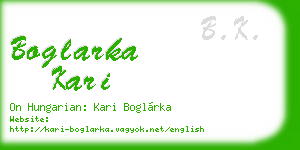 boglarka kari business card
