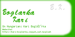 boglarka kari business card